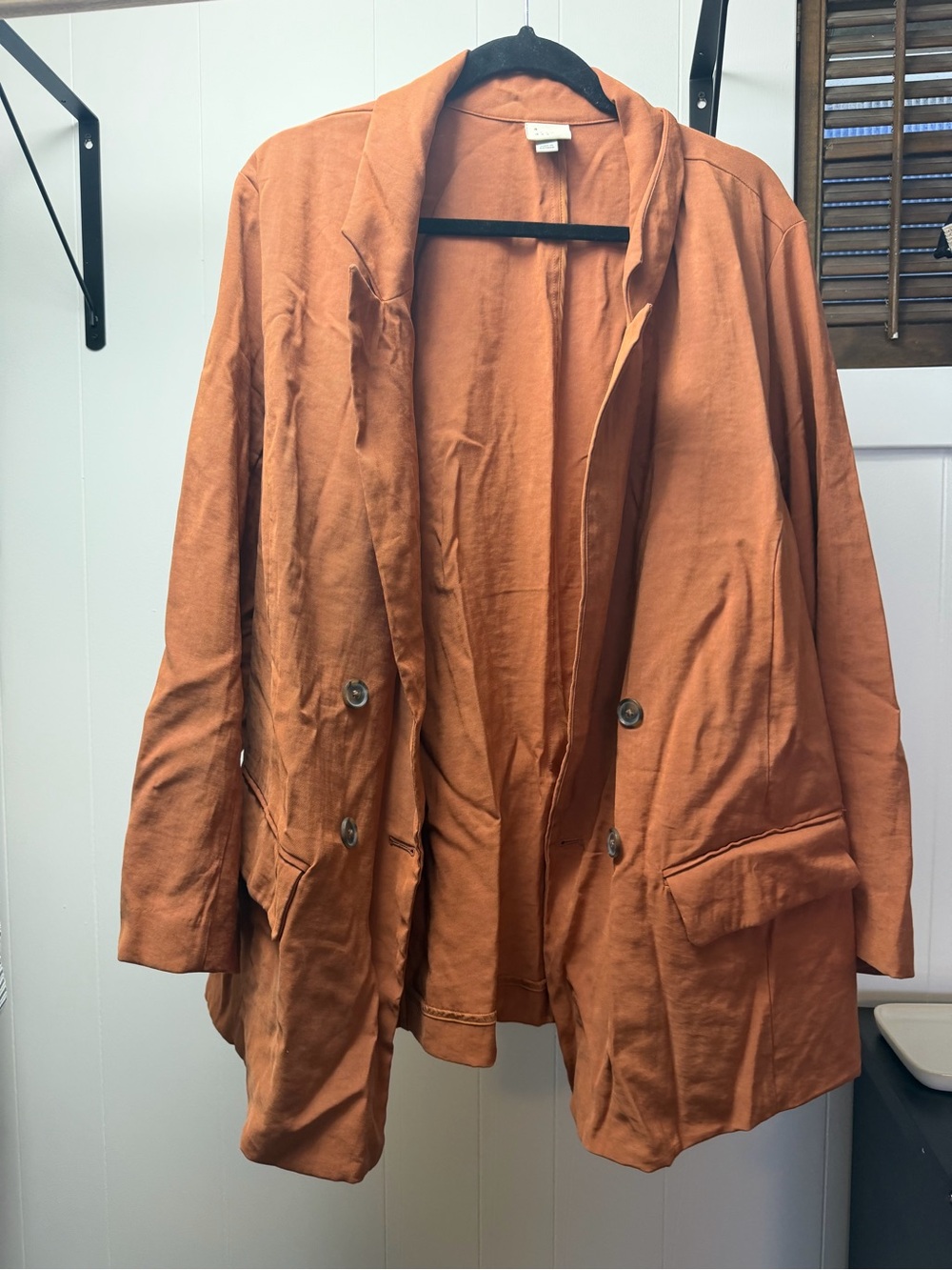 a new day Rust Orange Open-Front Blazer